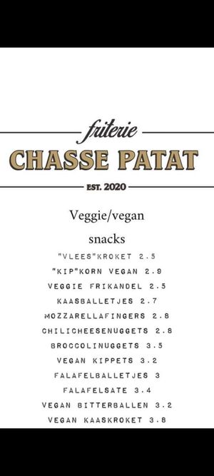 Menu at Friterie Chasse Patat in Ghent
