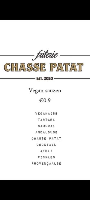 Menu at Friterie Chasse Patat in Ghent