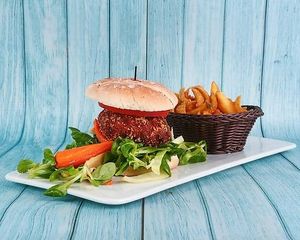 Vegan burger. at Ellen Restaurant in Torremolinos