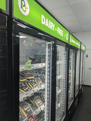 Loads of Vegan Delights in the Fridge Section, both Asian and European brands. at The Plantbase Store in South East London