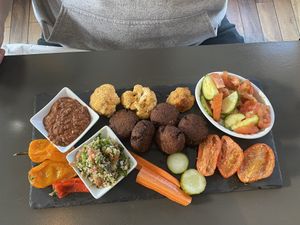 Falafel platter  at Utopia  in Bangor
