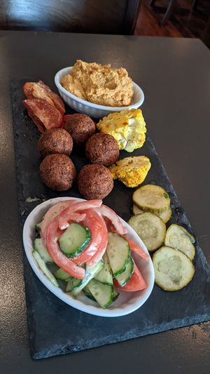 Falafel plate at Utopia  in Bangor