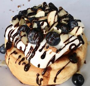 Chocolate-Covered Blueberry Almond Roll! at Cinnaholic in Pigeon Forge