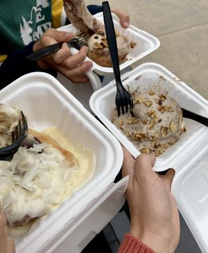 Chocolate w/ choc chip cookie, lemon w/ coconut, coffee w/ walnuts  at Cinnaholic in Pigeon Forge