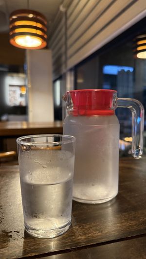 Complimentary drinking waterr  at Wabi-Sabi Noodle House in Makati