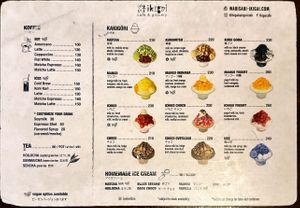 Drinks and dessert menu  at Wabi-Sabi Noodle House in Makati