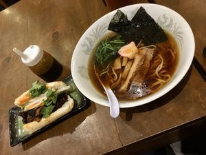 Shoyu Ramen and Bahn mi  at Wabi-Sabi Noodle House in Makati