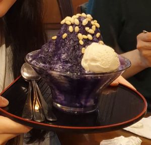 Ube shaved ice dessert at Wabi-Sabi Noodle House in Makati