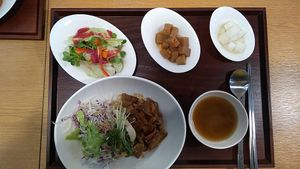 Grilled meat rice bowl - 너비아니불구이덮밥 at Ooh Breado Teobachae - 터바채 비건 레스토랑 in Seoul