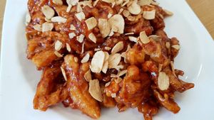 Soy meat gangjeong - close-up at Ooh Breado Teobachae - 터바채 비건 레스토랑 in Seoul