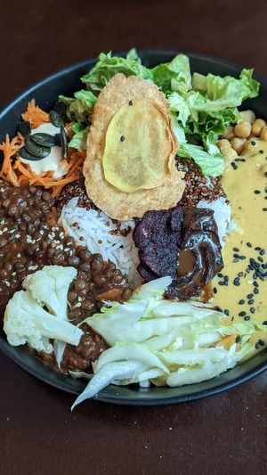 Bowl of everything, delicious! at Das Suess'Kind Veganery in Vienna