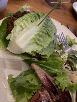 Vegan burger with lettuce wrap   at Floodwater - temporarily closed in Mill Valley