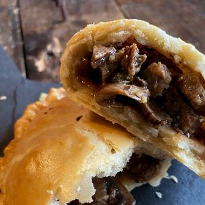 No Moo Artisan Vegan Beef, White Mushroom, and Rosemary  at Delta Hand Pies in Sacramento