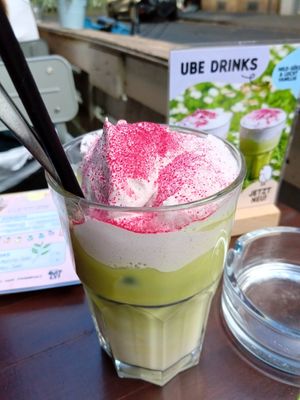 ube matcha at Café Rotkehlchen - Kalk in Cologne