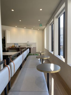 seating  at Kamogawa Bakery - Kamigyo in Kyoto