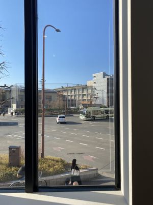 window for people watching heheh   at Kamogawa Bakery - Kamigyo in Kyoto