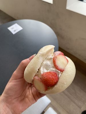 strawberry & cream  at Kamogawa Bakery - Kamigyo in Kyoto