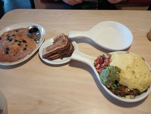 Vegan skillet and sourdough pancakes at Two Chicks in Reno