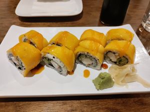 Golden roll at Tenon Vegan Sushi in Toronto