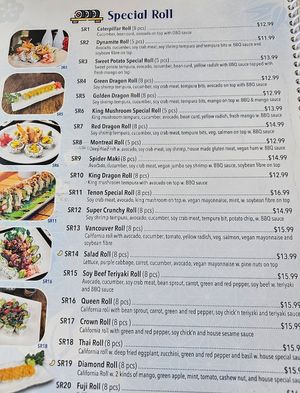 Special roll at Tenon Vegan Sushi in Toronto