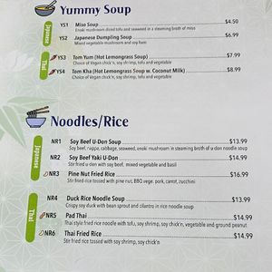 Yummy soup, noodles/rice at Tenon Vegan Sushi in Toronto