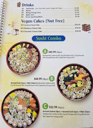 Sushi combo at Tenon Vegan Sushi in Toronto