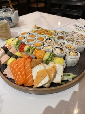 Largest combo plate  at Tenon Vegan Sushi in Toronto