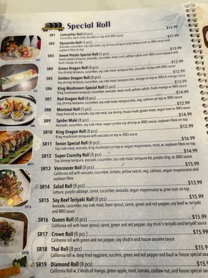 There was an extra sheet on the menu that I did not see online   at Tenon Vegan Sushi in Toronto