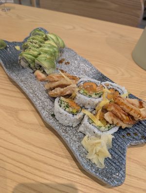 Green Dragon and Sweet Potato Special Roll at Tenon Vegan Sushi in Toronto