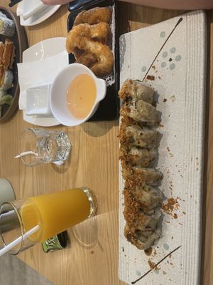 King Mushroom Roll and Tofu shrimp   at Tenon Vegan Sushi in Toronto