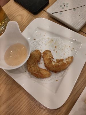 Tempura soy shrimp at Tenon Vegan Sushi in Toronto