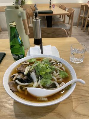Vegan beef pho with mushroom and cabbage    at Tenon Vegan Sushi in Toronto