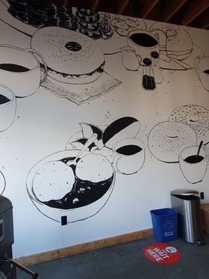 Inside mural  at Ben & Esther's Vegan Jewish Deli in Portland