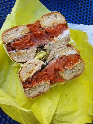 Vegan Lox sandwich  at Ben & Esther's Vegan Jewish Deli in Portland