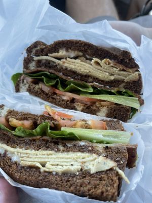 Turkey bacon club - really good! at Ben & Esther's Vegan Jewish Deli in Portland