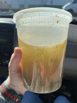 Matzo Ball soup (half order because I took what was left)  at Ben & Esther's Vegan Jewish Deli in Portland