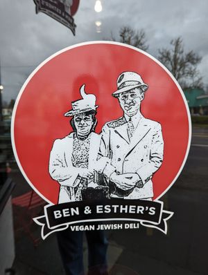 Love this sign🙂 at Ben & Esther's Vegan Jewish Deli in Portland
