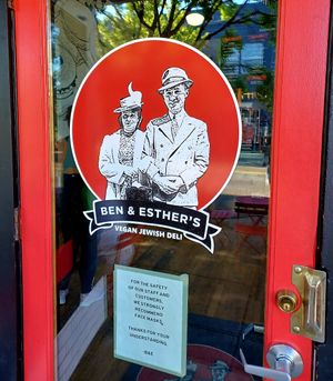 Front door at Ben & Esther's Vegan Jewish Deli in Portland