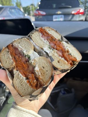 Lox bagel sandwich   at Ben & Esther's Vegan Jewish Deli in Portland
