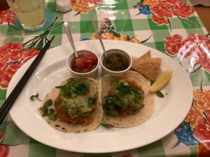 tacos with chili pikles  at El Mirasol in Niigata