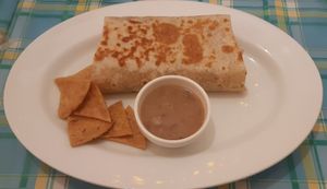 Tofu picadillo burrito grande at El Mirasol in Niigata