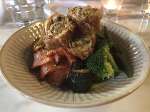 Bean curd roll with roasted veggies and brown rice  at lab33 Restaurant & Bar 叁食山 - Sān Shí Shān in Taipei