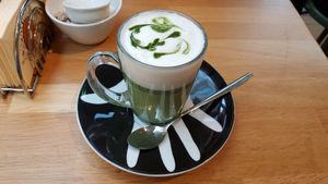 Matcha Soy Latte at Bagels & Beans in Leiden