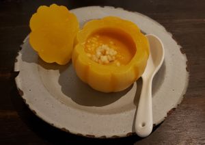 Pumpkin soup with apples? at Qīng Táng 清棠 in Kunming