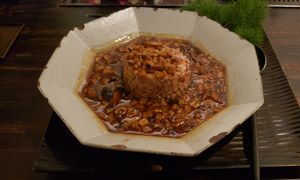 Rice with mushrooms at Qīng Táng 清棠 in Kunming