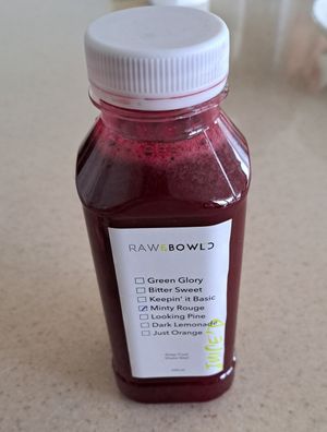 Minty rouge juice at RAW & BOWL'D in Amman