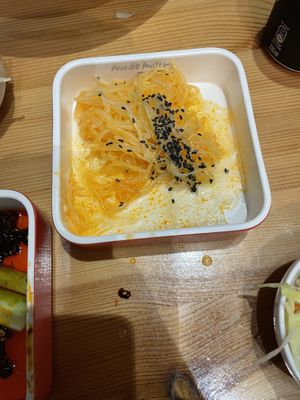 Partially eaten shredded potato's  at Noodle Master in Helsinki