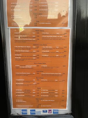 Menu at Hullabaloo - Greenwich in South East London