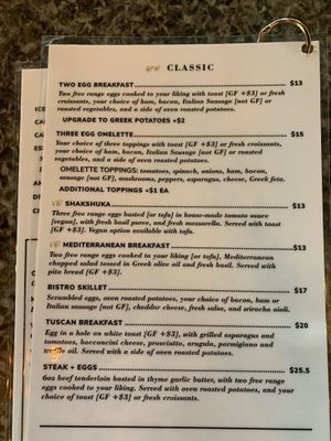 Menu- Fall 2020  at Breakfast Bistro in Regina