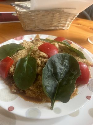 Penne mit Tofu lecker 🤤 (aber sehr ölig )  at Prasad in Szczecin